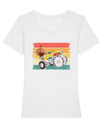 Kids Monster Truck Turkey Sunset Retro White