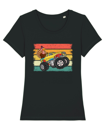 Kids Monster Truck Turkey Sunset Retro Black