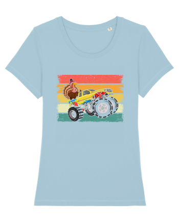 Kids Monster Truck Turkey Sunset Retro Sky Blue