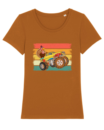 Kids Monster Truck Turkey Sunset Retro Roasted Orange