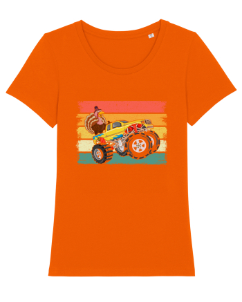 Kids Monster Truck Turkey Sunset Retro Bright Orange
