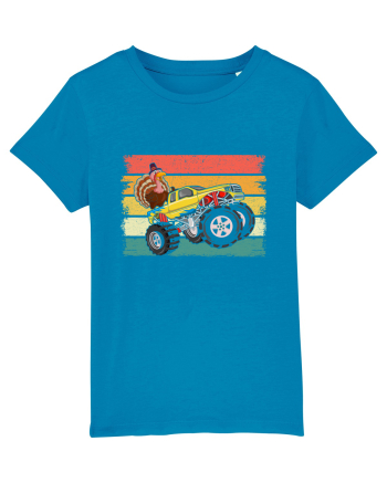 Kids Monster Truck Turkey Sunset Retro Azur