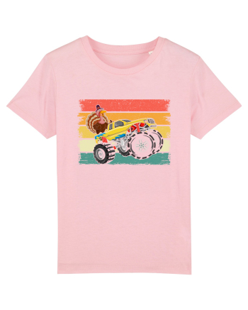 Kids Monster Truck Turkey Sunset Retro Cotton Pink