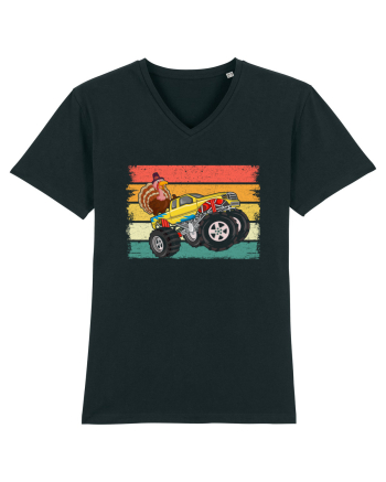Kids Monster Truck Turkey Sunset Retro Black