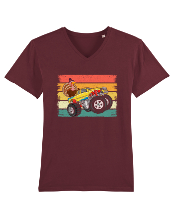 Kids Monster Truck Turkey Sunset Retro Burgundy