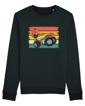 Kids Monster Truck Turkey Sunset Retro Black