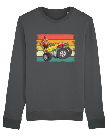 Kids Monster Truck Turkey Sunset Retro Anthracite