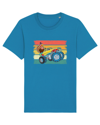 Kids Monster Truck Turkey Sunset Retro Azur