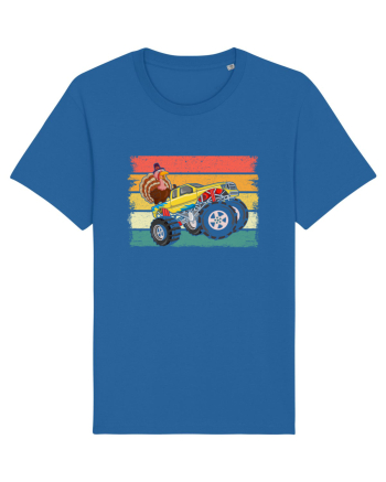 Kids Monster Truck Turkey Sunset Retro Royal Blue