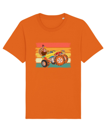 Kids Monster Truck Turkey Sunset Retro Bright Orange