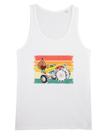 Kids Monster Truck Turkey Sunset Retro White