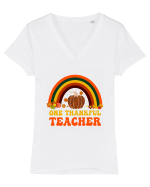One thankful teacher Tricou mânecă scurtă guler V Damă Evoker