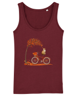 Retro Bicycle Cat Autumn Leaves Fall Thanksgiving Maiou Damă Dreamer