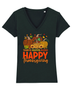 Thankful Grateful Blessed Tricou mânecă scurtă guler V Damă Evoker