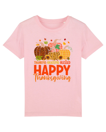 Thankful Grateful Blessed Cotton Pink
