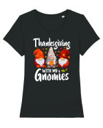 Thanksgiving with my gnomies Tricou mânecă scurtă guler larg fitted Damă Expresser