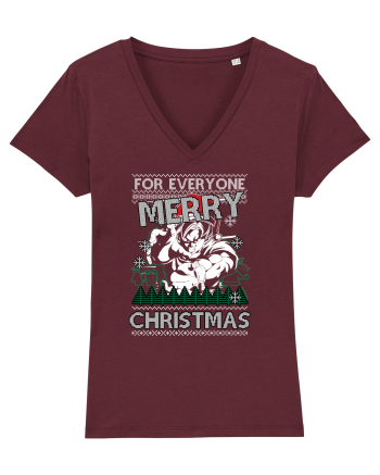 Merry Christmas Anime Style Goku Burgundy