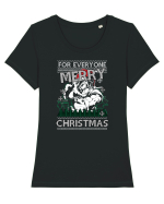 Merry Christmas Anime Style Goku Tricou mânecă scurtă guler larg fitted Damă Expresser