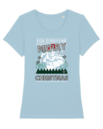 Merry Christmas Anime Style Goku Sky Blue