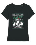 Merry Christmas Anime Tricou mânecă scurtă guler larg fitted Damă Expresser