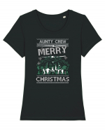 Merry Christmas Aunty Crew Tricou mânecă scurtă guler larg fitted Damă Expresser