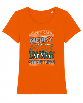 Merry Christmas Aunty Crew Bright Orange