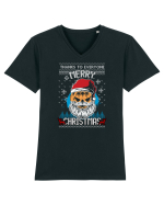 Merry Christmas Halloween Tricou mânecă scurtă guler V Bărbat Presenter