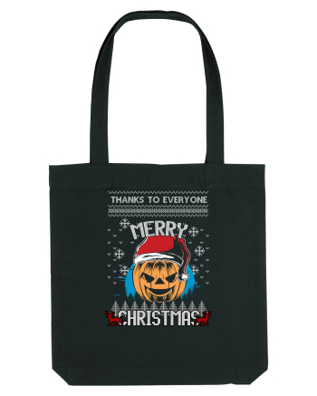 Merry Christmas Pumpkin Black