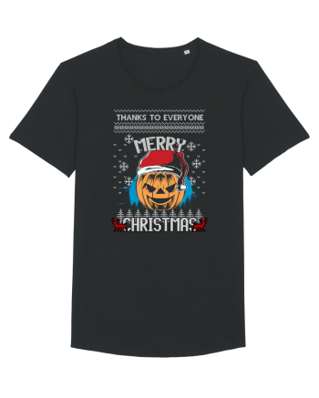 Merry Christmas Pumpkin Black