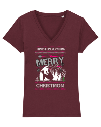 Merry Christmom Thank For Everything Burgundy