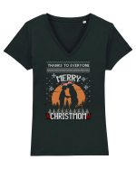 Merry Christmom Tricou mânecă scurtă guler V Damă Evoker