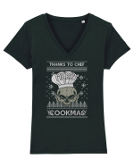 Merry Cookmas Tricou mânecă scurtă guler V Damă Evoker