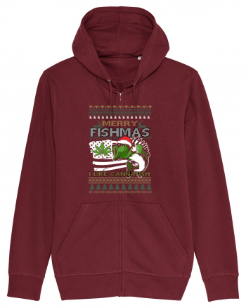 Merry Fishmas I Like Cannafish Burgundy