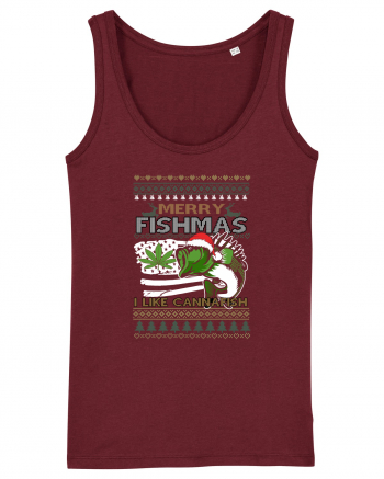 Merry Fishmas I Like Cannafish Burgundy