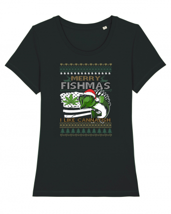 Merry Fishmas I Like Cannafish Black