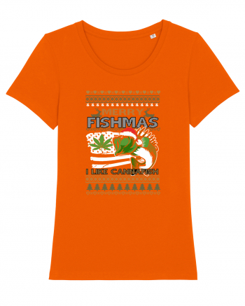 Merry Fishmas I Like Cannafish Bright Orange