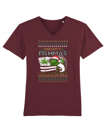 Merry Fishmas I Like Cannafish Burgundy