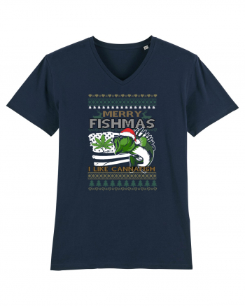 Merry Fishmas I Like Cannafish French Navy