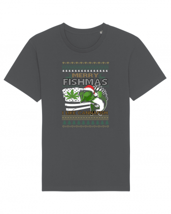 Merry Fishmas I Like Cannafish Anthracite