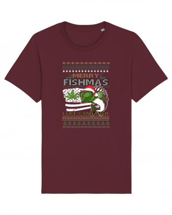 Merry Fishmas I Like Cannafish Burgundy