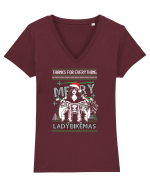 Merry Ladybikemas Tricou mânecă scurtă guler V Damă Evoker