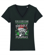 Merry Pugmas Tricou mânecă scurtă guler V Damă Evoker