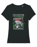 Merry Pugmas Tricou mânecă scurtă guler larg fitted Damă Expresser