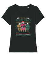 Merry Squidmas Tricou mânecă scurtă guler larg fitted Damă Expresser
