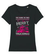 Merry Truckmas Time To Drive Tricou mânecă scurtă guler larg fitted Damă Expresser