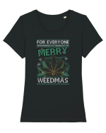 Merry Weedmas Tricou mânecă scurtă guler larg fitted Damă Expresser