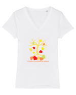 TOAMNA CULEGEM ROADELE Tricou mânecă scurtă guler V Damă Evoker