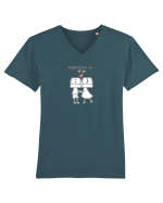 Happiness is :) 3 Tricou mânecă scurtă guler V Bărbat Presenter