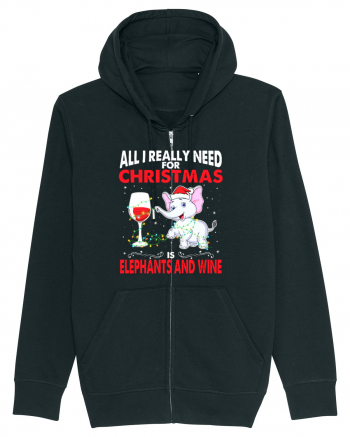 All I Really Need For Christmas Is Elephants And Wine Black