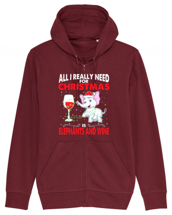 All I Really Need For Christmas Is Elephants And Wine Burgundy